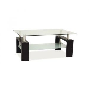 AC-Déco Table basse double niveau - Lisa Basic II - 100 x 60 x 55 cm - Couleur wengé