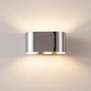 Applique murale m&eacute;tal chrom&eacute;, &eacute;clairage haut/bas, G9 165mm