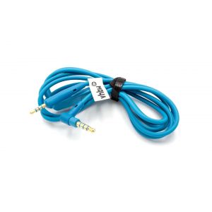 Vhbw Câble audio aux compatible avec Bose QuietComfort QC35-2 casque - Avec prise jack 3,5 mm, microphone, bouton de réponse d'appel, bleu