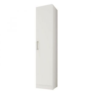 Armoire 1 Porte Blanche Mutifonctions 4 Niches l 35 h 160.6 p 31.5 cm