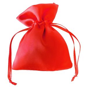 Ruedelafete Sachet de 4 Bourses en satin, Rouge