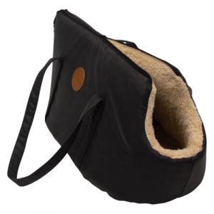 JACK AND VANILLA, Sac de Transport élégant pour petits animaux, design noir sophistiqué, dimensions 55x30 cm, confortable et sécurisé, idéal pour voyages et visites, Modèle Timeless