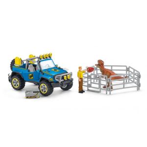 Schleich Playset Voiture Tout-Terrain avec Avant-Poste Dino Dinosaurs, 41464, Multicolore