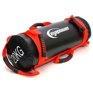 Eyepower 5-20kg Power Bag de Musculation 20x60cm Sac de Sable Sandbag Rouge