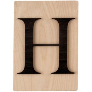 Rayher 63099576 Lettre H en bois FSC Mixed Credit, noir, 10,5 x 14,8 cm, 10,5x14,8cm