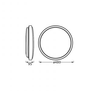 Image de Osram Plafonnier led orbis london 480mm, noir, 36W, 4150lm, couleur de lumière blanc chaud, répartition lumineuse très homogène, longue durée de vie,
