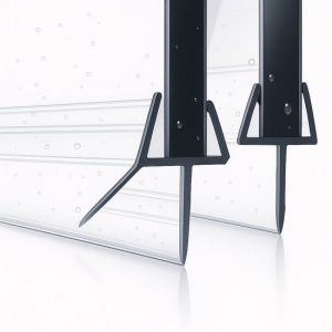 Barre de douche en dessous - 2 bandes - Fixation facile - Obturateur d'eau - Barrière d'eau douche - 8 à 12mm - Luft