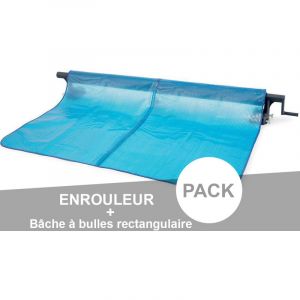 Image de Intex Enrouleur + Bâche à bulles pour piscine tubulaire rectangulaire 7,32 x 3,66 m