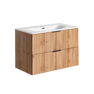 Image de SANS Meuble simple vasque encastrée 80cm Adriel Bois