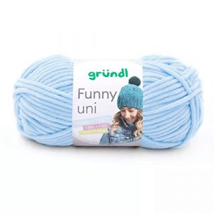 Fil à tricoter effet velour FUNNY - Grundl - 100 Gr - Oeko-Tex 03 Bleu - 03 Bleu