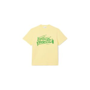Lacoste T-shirt Printed Cotton manche courte jaune vert - S