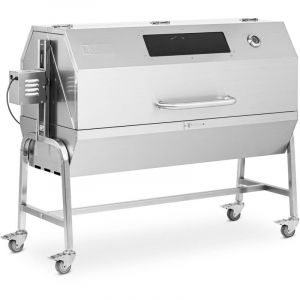 Royal Catering Barbecue tourne broche avec moteur 40 kg Longueur broche : 138 cm Inox Pare-vent
