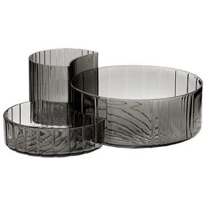 Image de AYTM Bol Concha / Set de 3 noir transparent en verre