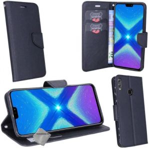 Htdmobiles Housse etui portefeuille pour Huawei Honor 8X + film ecran - NOIR - NOIR