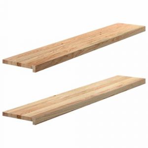 VidaXL Appuis de fen&ecirc;tre 2 pcs non trait&eacute; 140x25x2cm bois ch&ecirc;ne massif