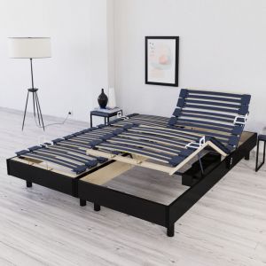 BELLECOUR Jeu de 2 sommiers &eacute;lectriques Flex 140x190 cm