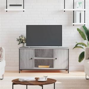 VidaXL Meuble TV, Armoire de T&eacute;l&eacute;vision avec 2 Compartiments et 2 &Eacute;tag&egrave;res, Meuble T&eacute;l&eacute; avec Pieds Salle de S&eacute;jour, Sonoma Gris Bois d'Ing&eacute;nierie