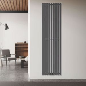Luxebath - Radiateur &agrave; Panneaux Design Stella, 1800 x 480 mm, Anthracite, avec Connexion Central, Plat, Vertical, Monocouche, Radiateur de Salle de