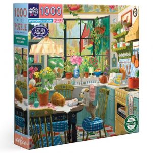 Eeboo Puzzle 1000 Pièces Spring Time Kitchen - Puzzle Adulte 1000 Pièces en Carton - Dimensions 58.5 cm x 58.5 cm