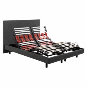 Epeda Sommier Électrique ESCAPADE 2 en 1 Chiné Gris 2x90x200