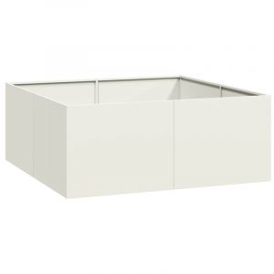 VidaXL Jardinière blanc 100x100x40 cm acier