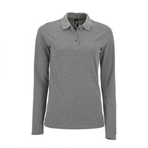 Image de Sol's SOLS - Polo manches longues PERFECT - Femme (2XL) (Gris chiné) - UTPC2908