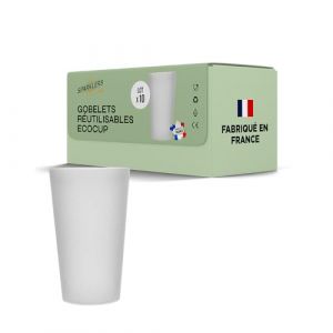 Lot de Gobelets R&eacute;utilisables Givr&eacute; ECOCUP 30cl -150 Lavages au Lave Vaisselle - Verre Bi&egrave;re R&eacute;utilisable en P1050cl