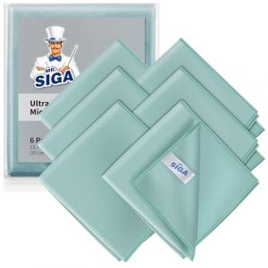 Chiffons en microfibre pour verre MR.SIGA, lot de 6, 35 x 40 cm, verts