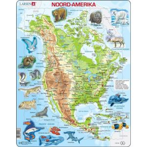 Larsen Casse-tête Maxi Amérique du Nord géographie et animaux 66 pièces