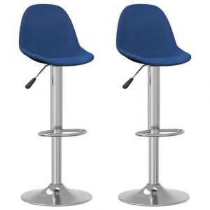 VidaXL Tabourets de bar 2 pcs Bleu Tissu