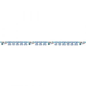 Folat Guirlande Hourra un garçon 2,7 m carton bleu