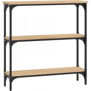 VidaXL Table Console, Table d'Appoint avec Pieds, Bout de Canapé avec Rangement, Meuble d'Entrée Salon, Industriel, Chêne Sonoma Bois d'Ingénierie