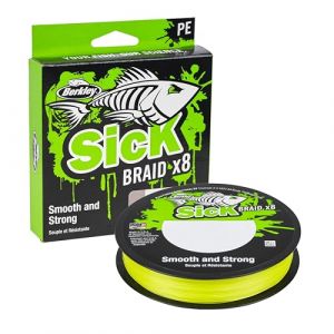 Berkley Malade Sick Braid Unisexe, Jaune Haute visibilité, 0.19mm | 18.0kg | 39lb | 150m