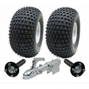 22x11.00-8 Knobby ATV Quad Trailer Kit Wheels Axles Swivel Hitch Max Load 310kgs