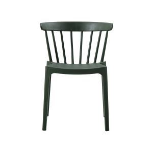 loftscape Chaise de jardin plastique moderne empilable vert foncé