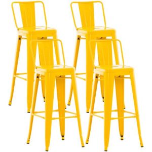 Lot de 4 tabourets de bar Mason jaune