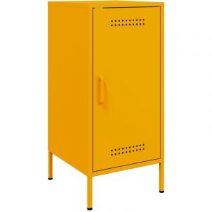 VidaXL Buffet jaune moutarde 36x39x79 cm acier laminé à froid, meuble de rangement, meuble de rangement de cuisine, meuble de rangement de salon