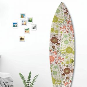 Hxadeco - Planche de surf décorative fleuri rétro