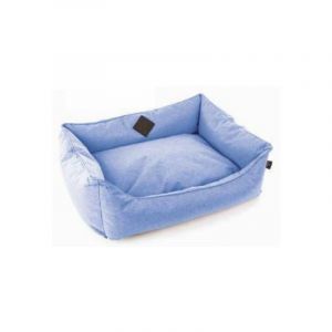 Martin Sellier Corbeille Bleue avec Coussin Amovible pour Chien Domino 80 x 60 x 25 cm