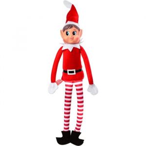 SPARKLERS CLUB Lutin Farceur de Noel Elf Fille 30cm en Peluche, idéal pour préparer Noel pour Enfants et Adultes - Petit Elves Coquin, Figurine ludique et Souple Magie de Noel