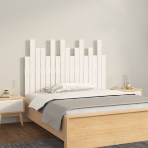 VidaXL T&ecirc;te de lit murale Blanc 108x3x80 cm Bois massif de pin