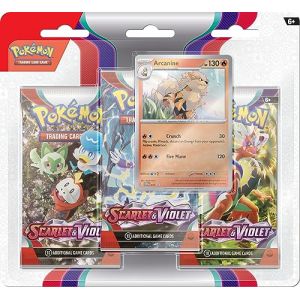 Pokémon JCC - Écarlate et Violet - Pack Blister de 3 Boosters Arcanin & Oyacata (1 Pack aléatoire)