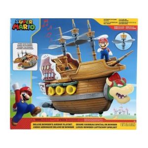 Nintendo Coffret Deluxe Grand Bateau Vaisseau Spatial de Bowser Avec Sons Figurine Mario Set pour Super Mario 1 Carte Offerte