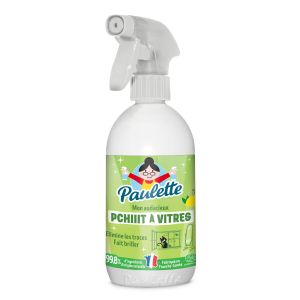 Paulette Pchi-Pchiiit à Vitres Citron - Alcool Ménager Dégraissant pour Toute Surface en Verre, Ecocert - Fabriqué en France - 500ml