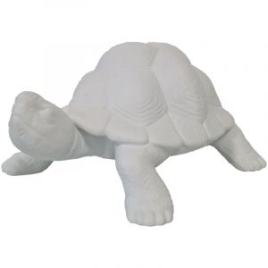 Lampe &agrave; poser tortue en porcelaine blanche 31.5 cm