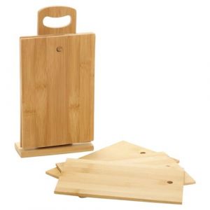 Excellent Houseware Ensemble de planche à découper 7pcs support bambou