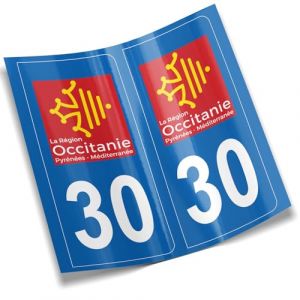 2 autocollants stickers plaque immatriculation voiture départements France