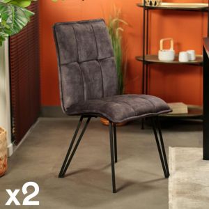 Chaise de salle &agrave; manger gris anthracite avec pieds &eacute;pingle (lot de 2) MALMOE