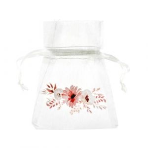 Ruedelafete 4 sachets tissu organdi amour floral 7.5x10cm - générique 000832800000025