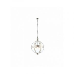 Endon Suspension Vienna, nickel et verre, 41 cm